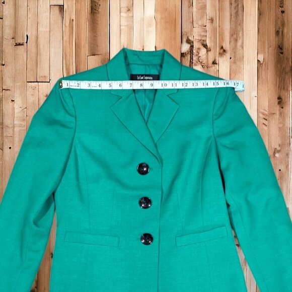 Le Suit Seperates Primary Green Blazer Big Black Buttons Size 8 - Picture 9 of 14